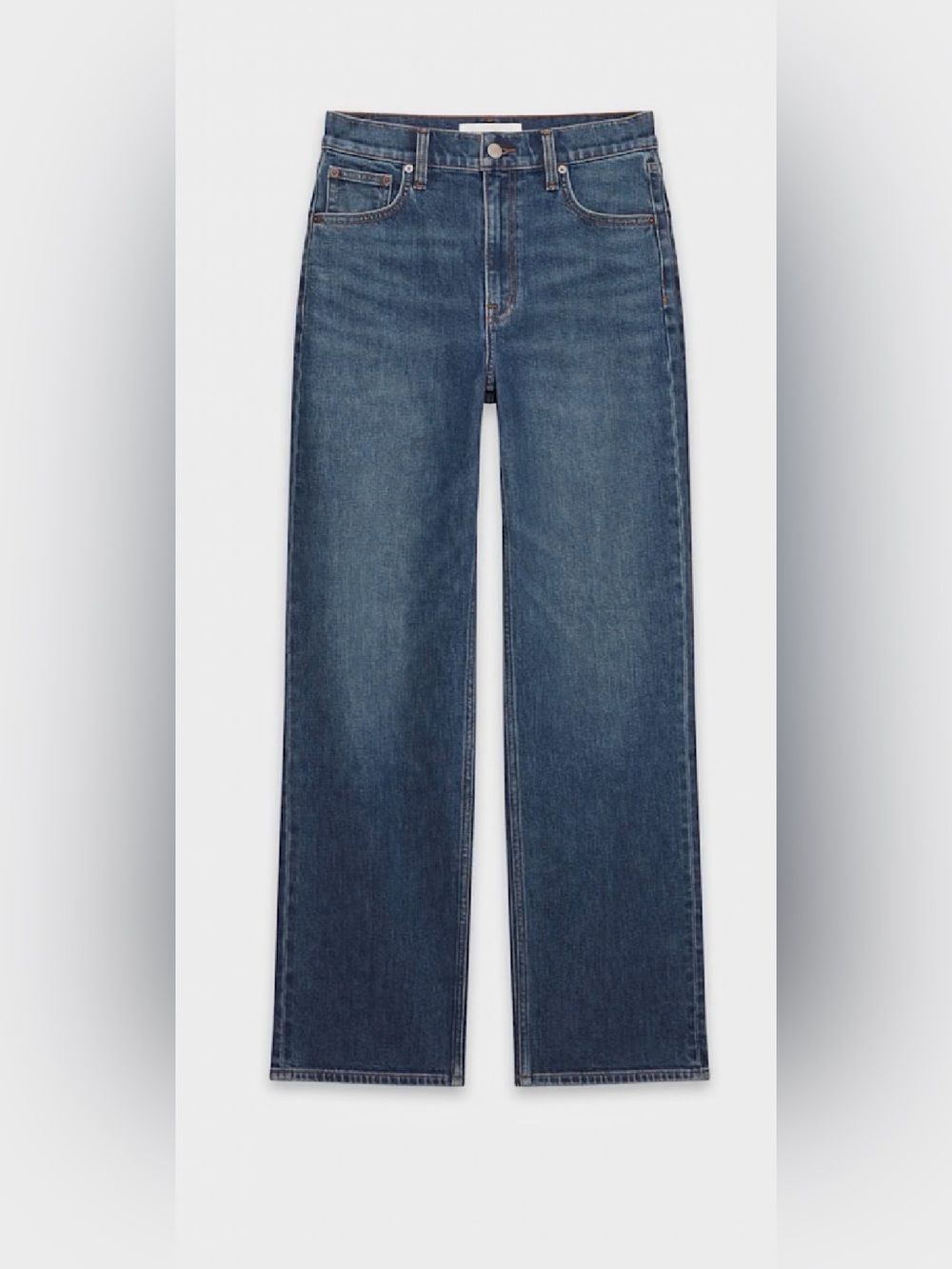 Denim Forum the Arlo High Rise Straight Jean Button Fly Dark Wash Size 28L